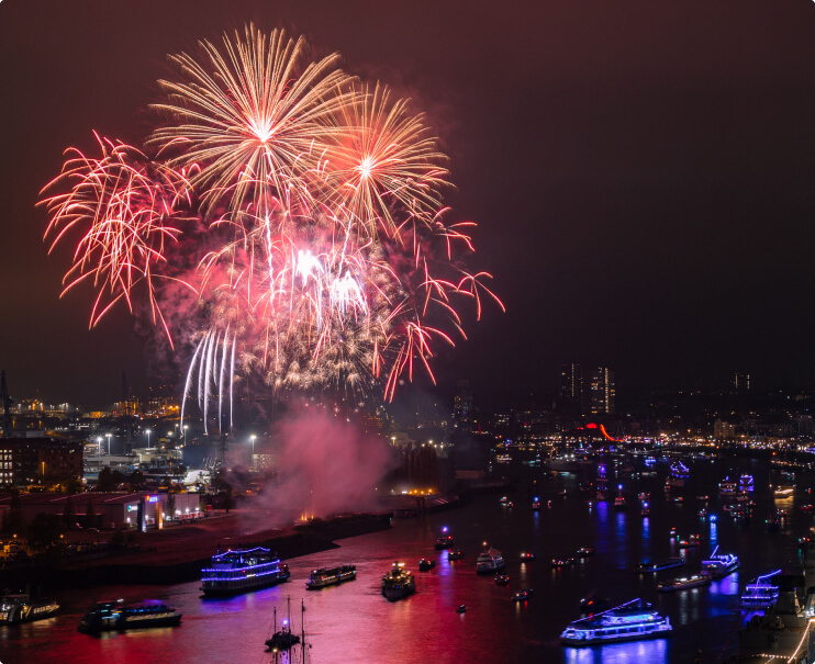 Feuerwerk am Hafen